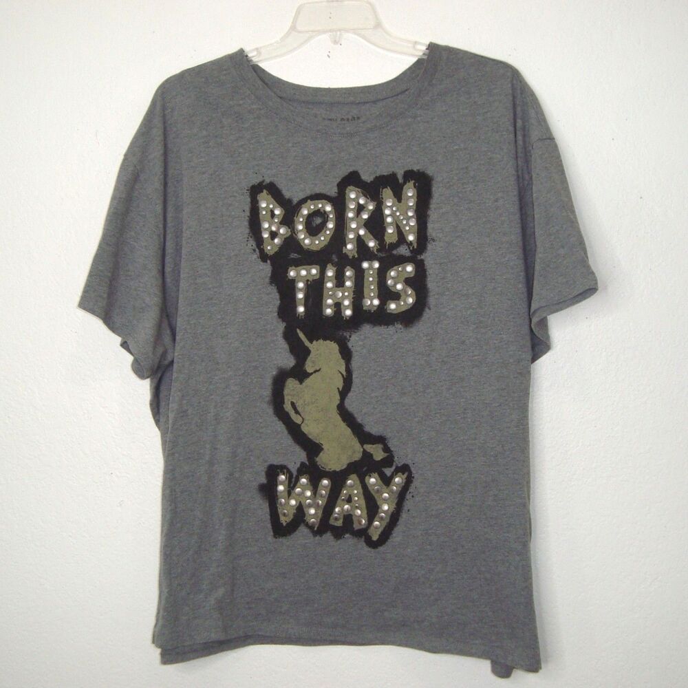 Lady Gaga Born This Way Studded Short Sleeve Graphic T-Shirt Women's Size 4X